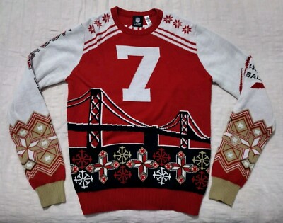 San Francisco 49ers Sweater Mens M Red NFL Ugly Christmas Colin Kaepernick