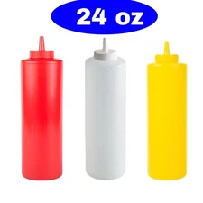 24 oz Plastic Condiment Squeeze Bottle Sauce Bottle Large Capacity