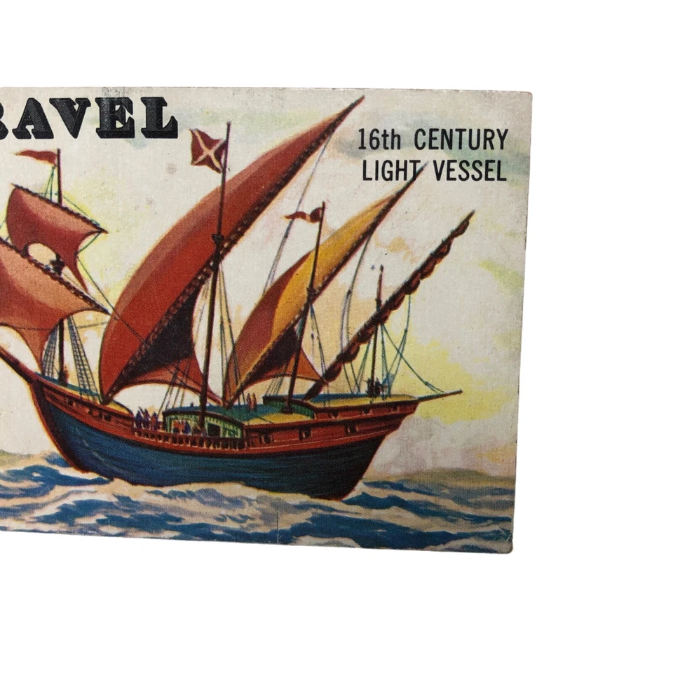 VTG 1955 Topps Rails and Sails # 134 Caravel 16th Century Light Vessel - Image 3 of 4