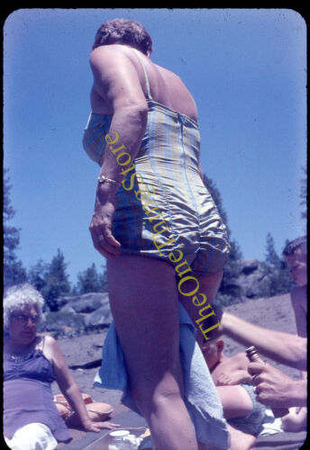 Mature Woman Swimsuit Candid Beach 1950s 35mm Slide eBay