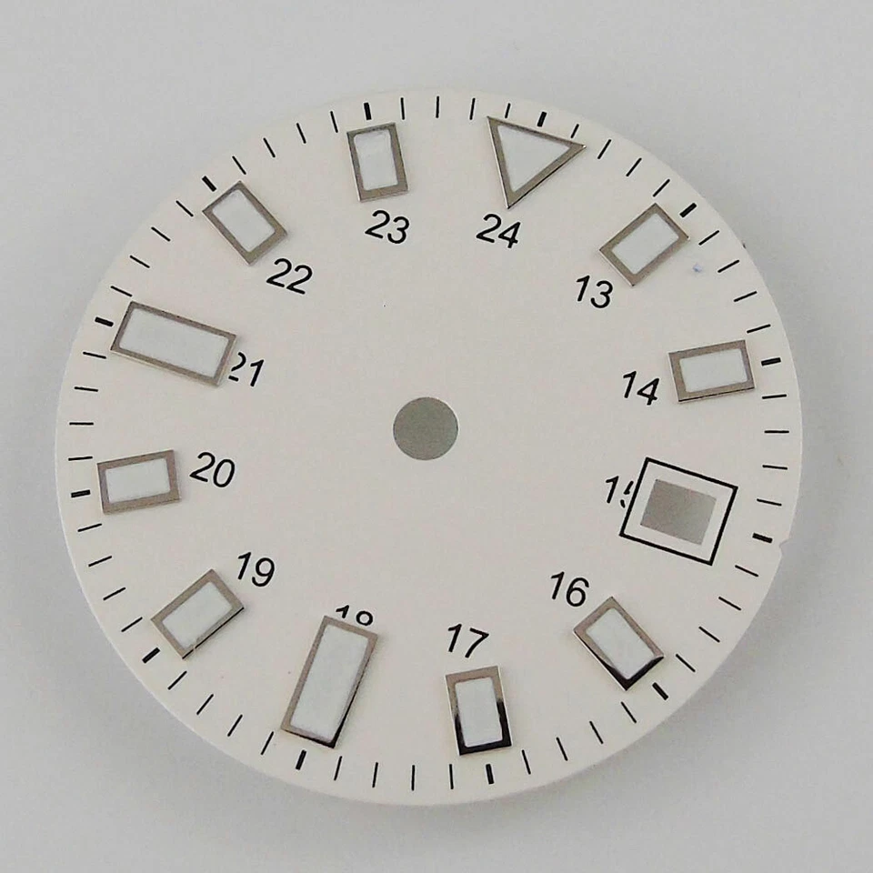 Reloj 28,5 mm negro blanco esfera piezas fecha ventana apto para Miyota 8215 Mingzhu 2813 Foto 2 de 4