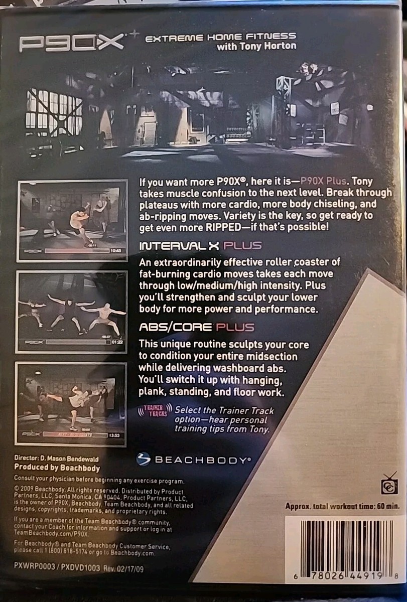 P90X+ Plus Tony Horton Extreme Home Fitness Workout Program DVD