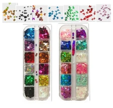 3D Laser Butterfly Nail Sequins – Colorful Glitter Foil Flakes Art Decoration Se