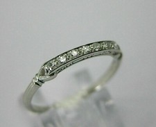 1.10Ct Round Moissanite Antique Art Deco Wedding Band Ring 14K White Gold Plated