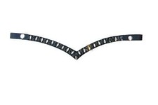 Stylish Black V-shaped horse bridle Snap browband made from durable leather .