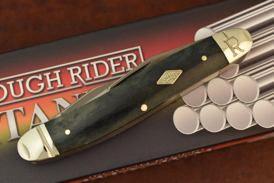 ROUGH RIDER RYDER TITANIUM SMOOTH BLACK BONE MEDIUM MUSRKRAT KNIFE RR1784 (21821 - Image 2 of 4