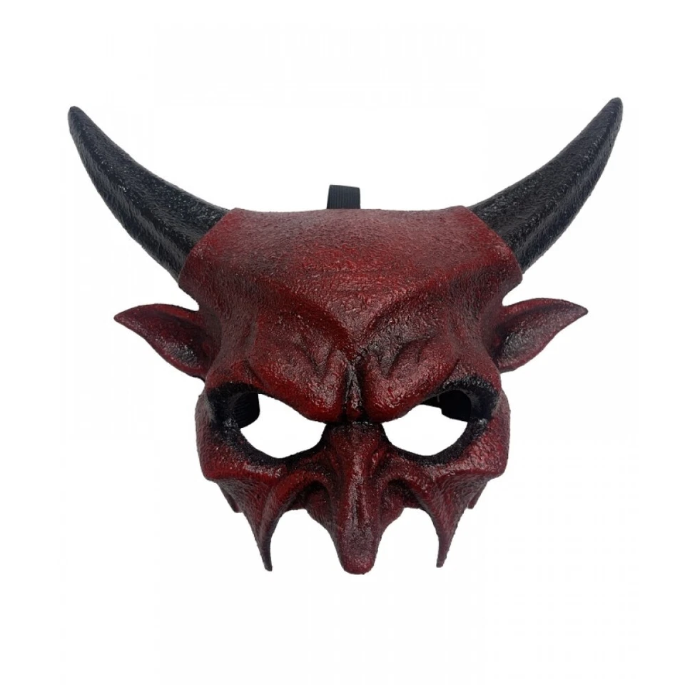 Devil Horns Demon Monster Costume Party Halloween Masquerade Mask [Red] - Image 2 of 3