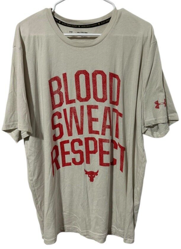 Under Armour Project Rock Men's Size XXL Blood Sweat Respect Short Sleeve WWE
