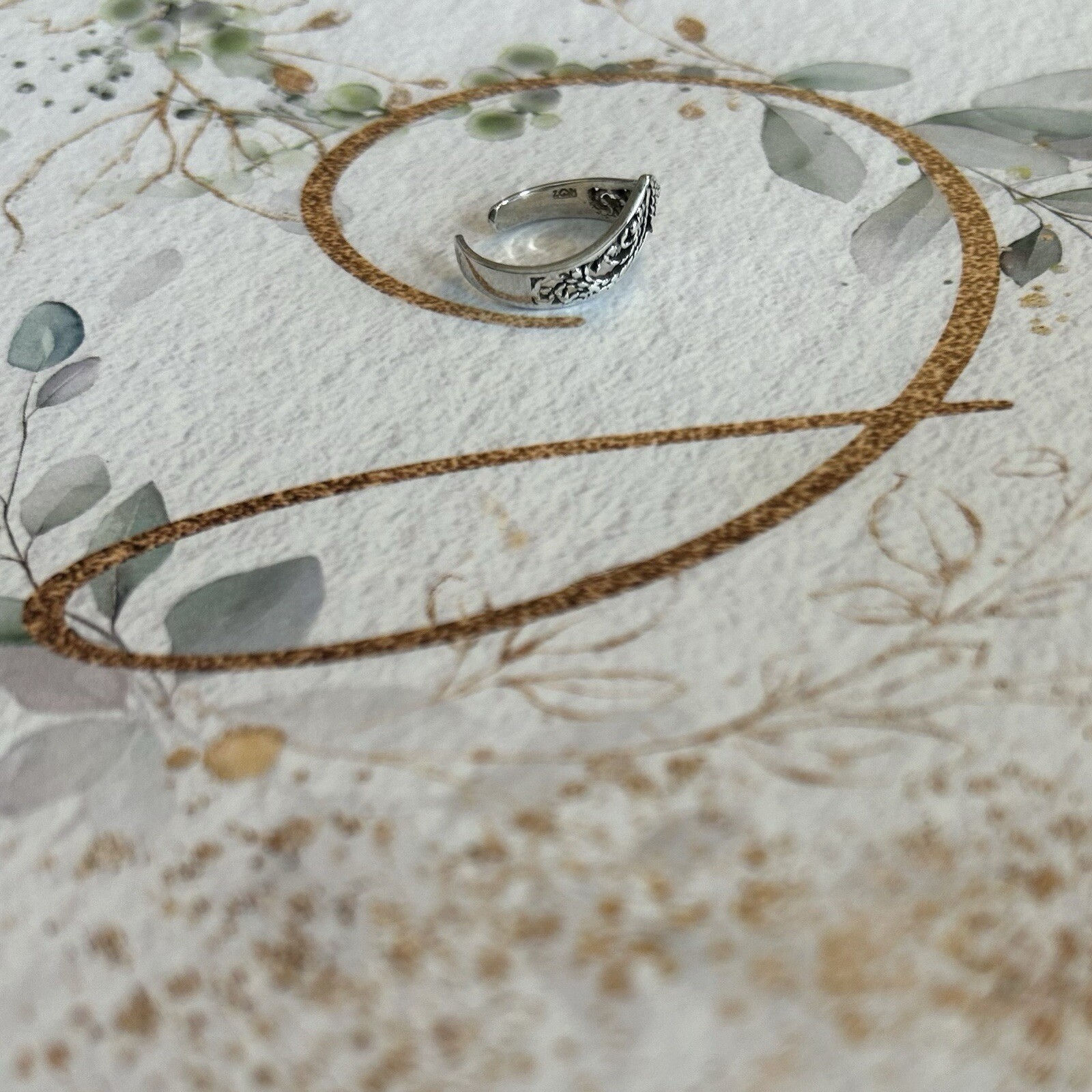 Small Adjustable Sterling Silver Ring - image 2