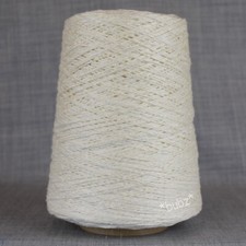 THICK & STRONG PURE LINEN YARN - 400g CONE - WEAVING WARP & WEFT BLEACHED WHITE