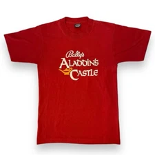 Vintage Bally's Aladdin's Castle Single Stitch Red  T-Shirt Size Small