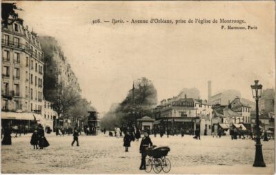 CPA AK Paris 14e - 408. Avenue d'Orléans, prise de l'église (56357)