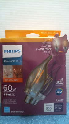 Philips  Dimmable LED Soft White Light Bulbs 3 Pack  (54796) FS
