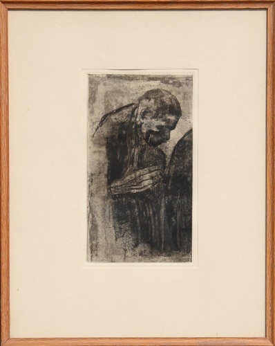 Kathe Kollwitz, ohne Titel - Portrait eines Mannes, Radierung, Verlag Blindstempel Lowe - Bild 1 von 2