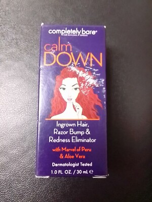 Completely Bare CALM DOWN Ingrown Hair Razor Bump Redness Eliminator 1 fl oz