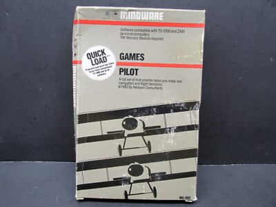 Pilot, Timex Sinclair & Sinclair ZX-81, Mindware 1983, CIB, Never Used