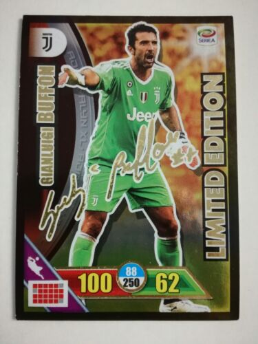 BUFFON 2017 2018 ADRENALYN XL PANINI JUVENTUS LIMITED EDITION AUTOGRAFO FIRMA - Picture 1 of 2
