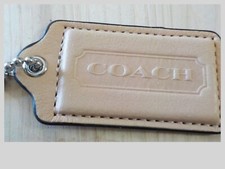 New, Never Used Coach Large Leather Fob in Beige