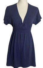 Wilfred Small Jersey Shirt Dress Blue Athleisure Casual Sporty Deep V-Neck