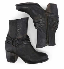 NEW BED STU $275 BLACK MD RUST DFS RIA LEATHER BOOTS SZ 8.5