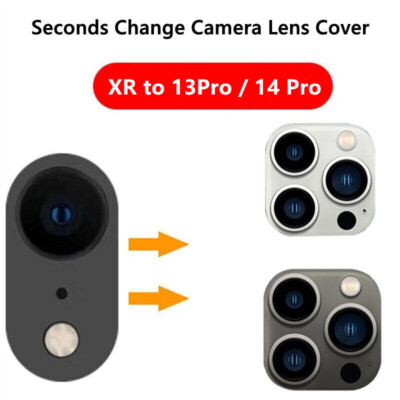 Metal Fake Mod Camera Lens Glass Film Fr iPhone XR Second Change to 13Pro  14Pro