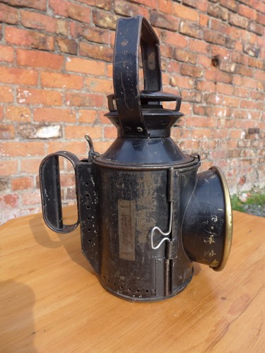 Antike Eisenbahnlampe inkl. Einsatz Display Sammler grün rot weiß Filter * - Bild 11 von 12
