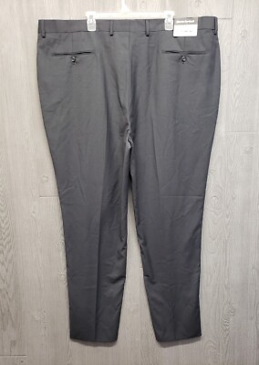 Alberto Cardinali Pants Mens 50R Dress Straight Flat RAW HEM 34'' Gray Slacks NWT