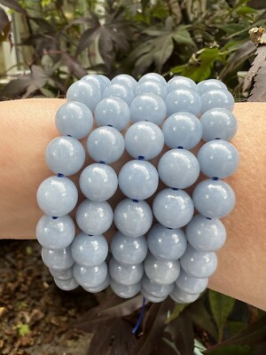 Angelite Kristall Perlen Armband AAA + 8 mm