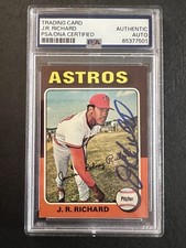 1975 Topps J.R Richard #73 PSA DNA Certfified autograph signed 