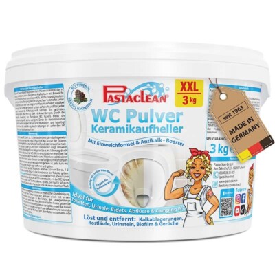 Pastaclean  WC Pulver 3kg - Toiletten Reiniger Schaum gegen Kalk- & Urinstein