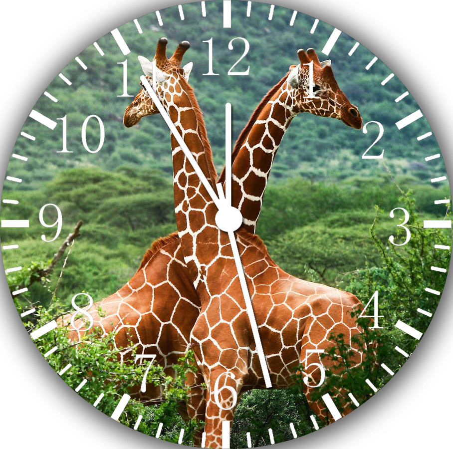 Cute Giraffe Frameless Borderless Wall Clock Nice For Gifts or Decor E307
