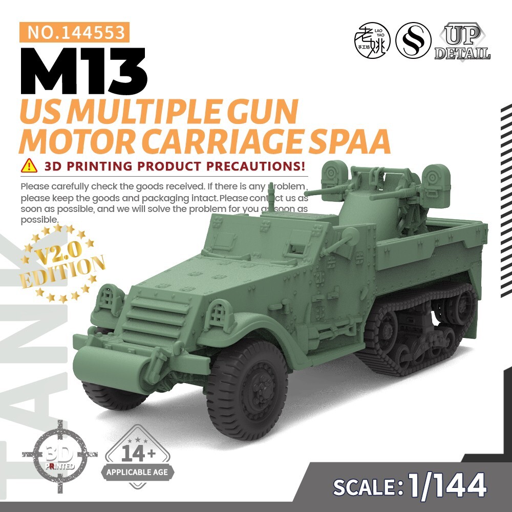 SS144553 1/144 Military Model Kit US Multiple Gun Motor Carriage M13 SPAA