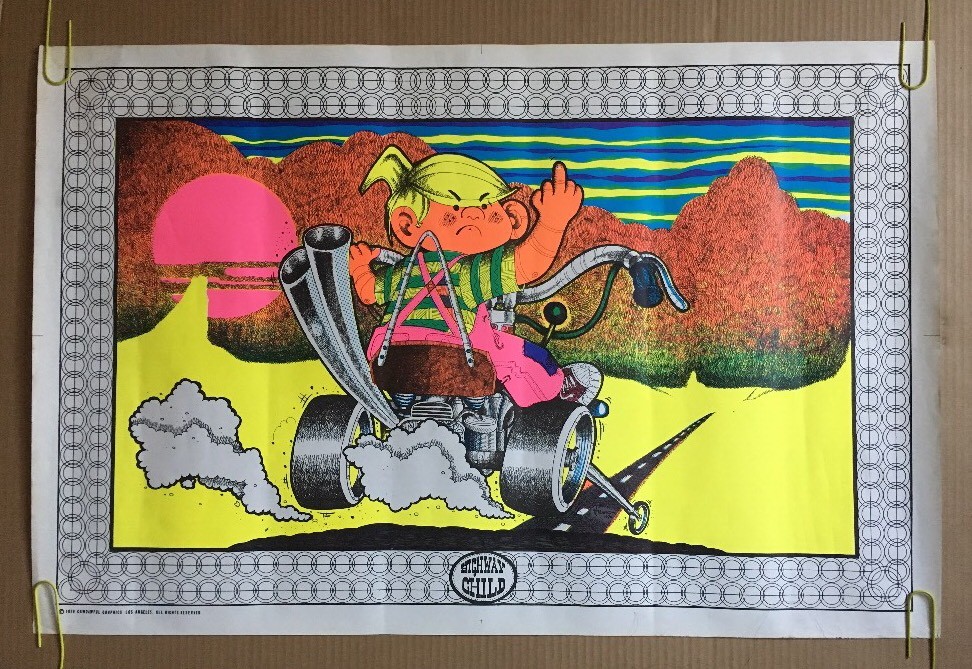 Highway Child Dennis The Menace Vintage Blacklight Poster Pin-up