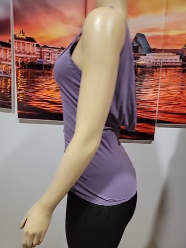 Exquisite Karen Millen England Women Purple Draped Back 6 Womens Top Blouse#7 - Picture 3 of 10