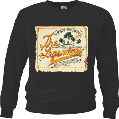 Sweatshirt LOST ISLAND THE LEGENDARY SURFEN BEACH SURFBRETT LONGBOARD