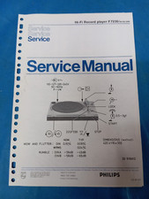 Giradischi PHILIPS F7230 Hi-Fi Record Player Vintage SERVICE MANUALE ORIGINALE !
