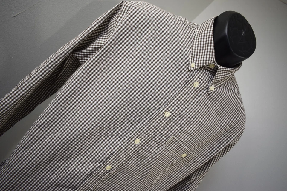 Camisa de vestir Beretta abotonada a cuadros manga larga bolsillo frontal para hombre talla grande Foto 3 de 4