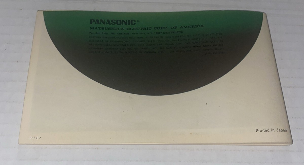 VTG Panasonic Complete Line Catalog Booklet Brochure 1960s