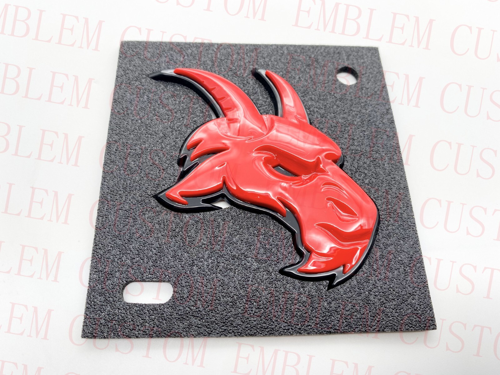 2-Pack Redline Custom Hellcat-Style Head Emblems For Ram 1500, 2500, 3500 Trucks