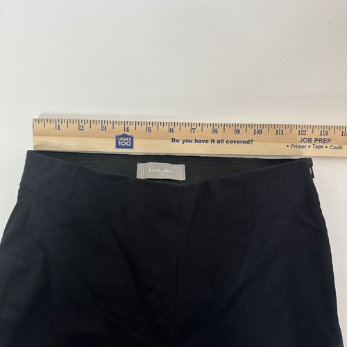 Everlane Slacks Womens 2 Black Elastic Waist Side Zip Skinny Leg Crop Pants - Picture 4 of 9