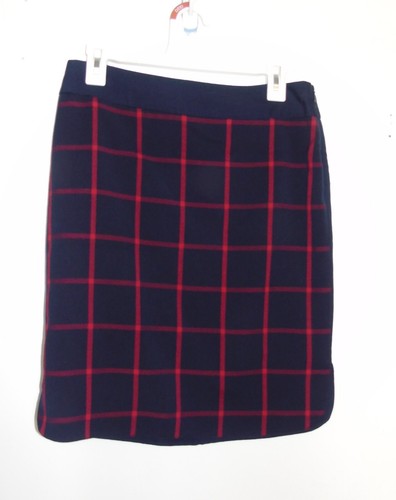 The Limited Navy Blue Plaid Skirt Lined sz 6 Preppy Office Academia