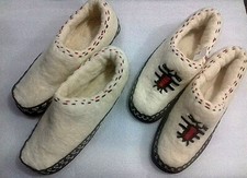 NEW ALBANIAN HANDRAFT WOOL LEATHER BOOTEES SLIPPERS SHOES SOCKS-PAPUCE-35-44