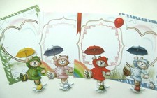 Debbie Moore  Die Cut*BEAR Raining  Get Well  Birthday*Card Topper
