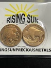 2 GOLD BUFFALO NICKELS -Pure 24K GOLD PLATED Buffalo Indian Head Nickel, 2 coins