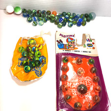 Lot of Marbles - 1 Playtime Set In Package, 1 in Bag, Random 45  3 Shooters