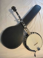 Vintage Bently 5-String Full Sized Mahagany Banjo W/Closed Back and Case