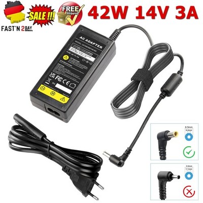 42W Laptop Monitor Netzteil Ladegerät 14V 3A 6,5*4,4mm passend für Samsung EU