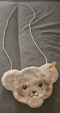 Vintage Steiff Teddy Bear Face Purse Plush Bear Head Bag w Ear Button Tag...
