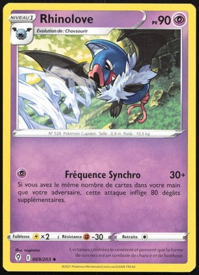 Pokemon Karte Rhinolove 069/203 Himmlische Evolution Französisch