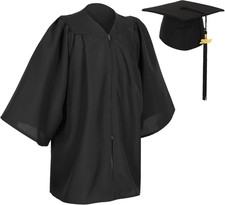 Matte Preschool and Kindergarten Graduation Cap Gown Set with Year Charm Tassel